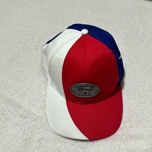 Shriners of North America‎ Red White Blue Colorblock Hat Metal Crest Adjustable